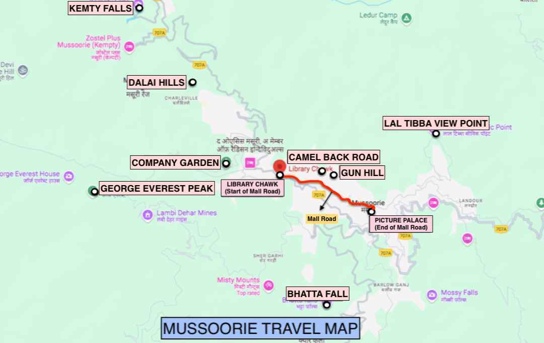 Mussoorie Travel Map